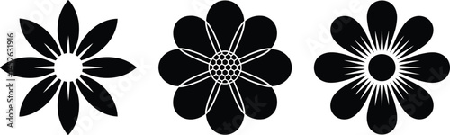 Minimalist Black Flower Plant Silhouette