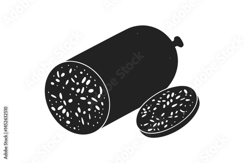 Salami icon silhouette vector illustration