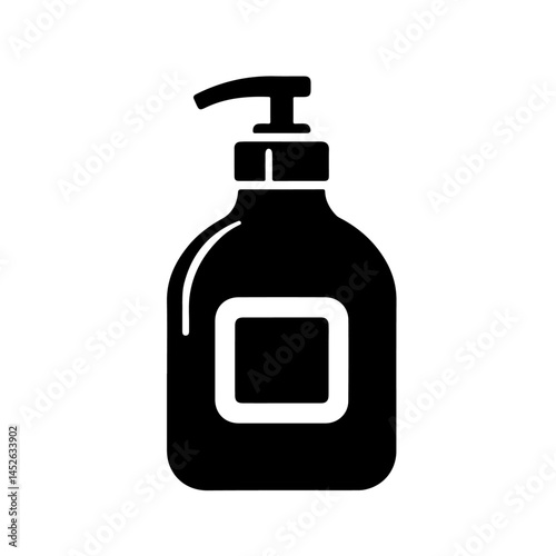 Hand with Soap Pump Silhouette for Hygiene and Cleanliness Design