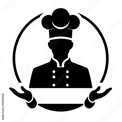 Chef with Spatula Silhouette for Cooking and Culinary Design