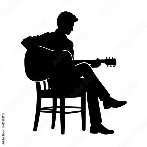 Acoustic Guitar Silhouette for Music and Creativity Design