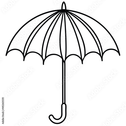 Umbrella Vector Icon – Minimal Line Art Design

