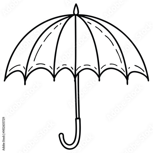 Umbrella Vector Icon – Minimal Line Art Design

