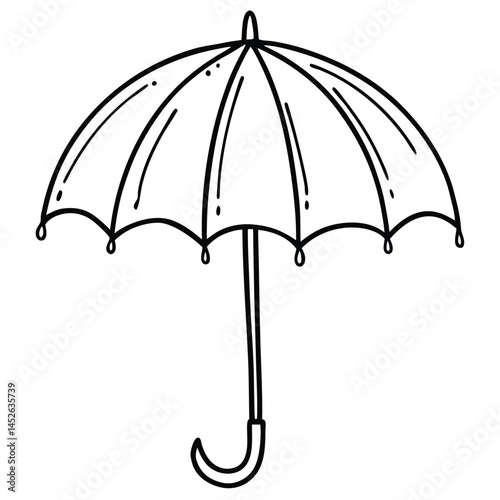 Umbrella Vector Icon – Minimal Line Art Design

