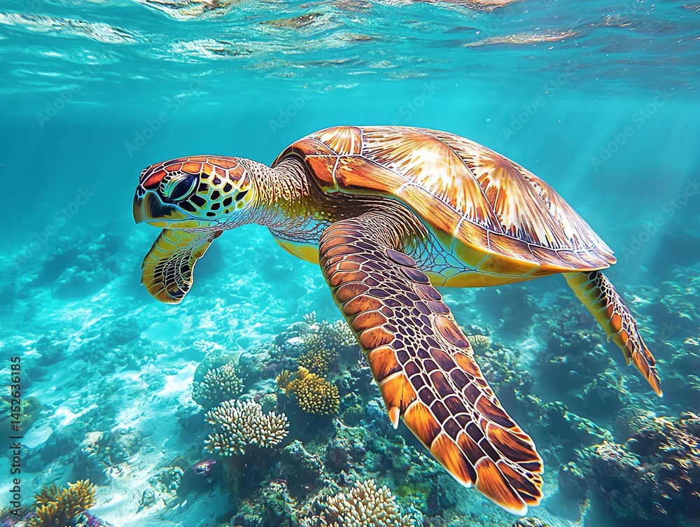 Fototapeta premium sea turtle swimming