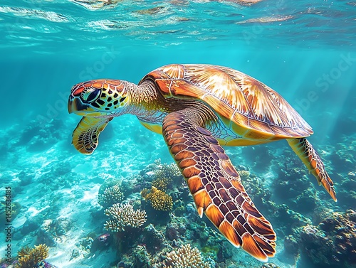 sea turtle swimming