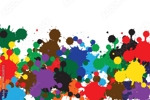 This design features a splatter pattern of various colors.