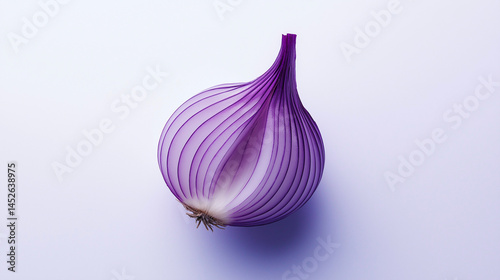 Realistic onion on white background with studio lighting, high detail