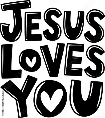 Jesus Loves You Bold Typography