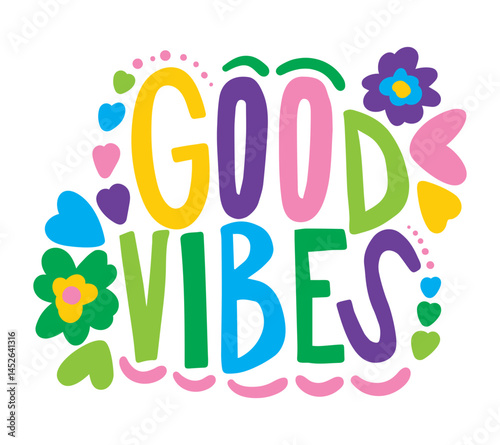 good vibes lettering. vector illustration