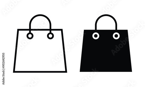 Shopping bag icon set vector. add to cart icon. shop or buy icon set vector