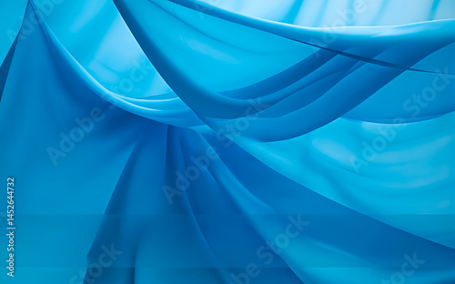 floating silk blue fabric background