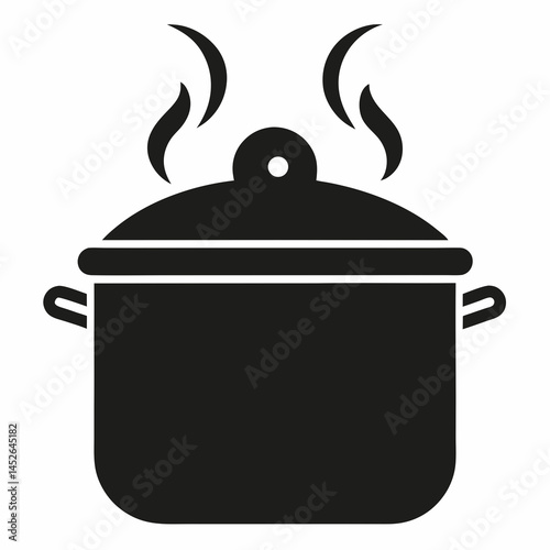 Steam Pot icon silhouette vector illustration