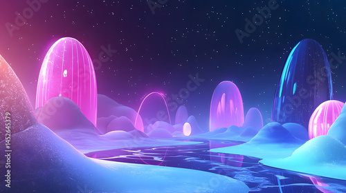 Enhancing modern ui/ux design digital landscape visual art virtual environment futuristic concept