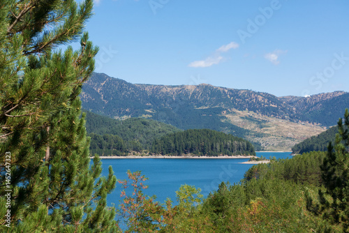 Wonderful scenery around the artificial lake of Aoos river, Epirus, Greece