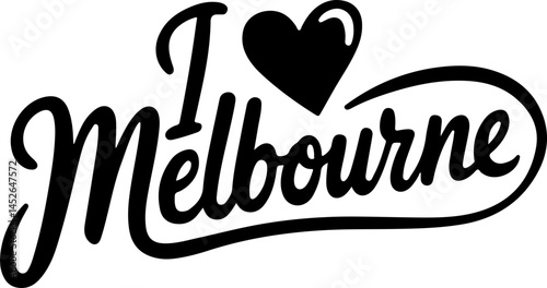I Love Melbourne City Design Graphic