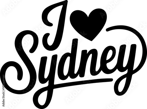 I Love Sydney Typography Design.