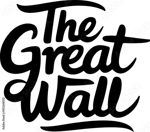 Great Wall China Calligraphy Art.