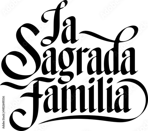 Sagrada Familia Spanish Calligraphy Art
