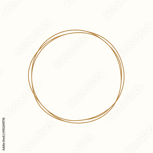 Golden circular frame, minimalist design, for branding