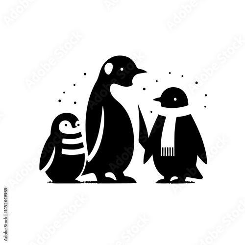 Penguin Silhouette Collection with Various Poses