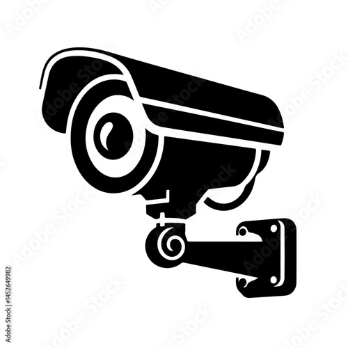 Silhouette of a CCTV camera, CCTV Security Camera illustration Silhouette Style