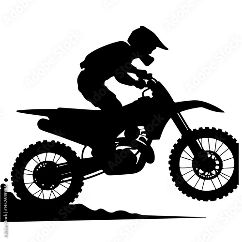 Motocross Rider Silhouette for Extreme Sports and Racing Design