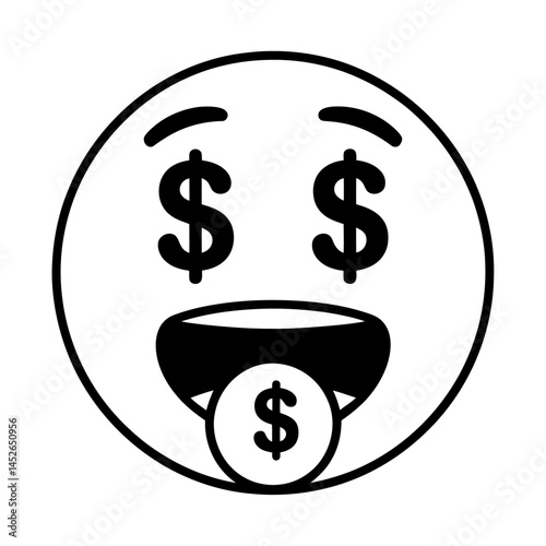 dollar sign icon on black button
