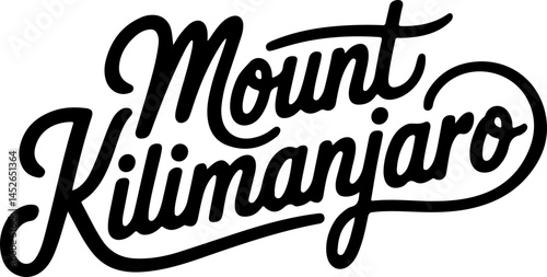 Mount Kilimanjaro Vintage Text Graphic