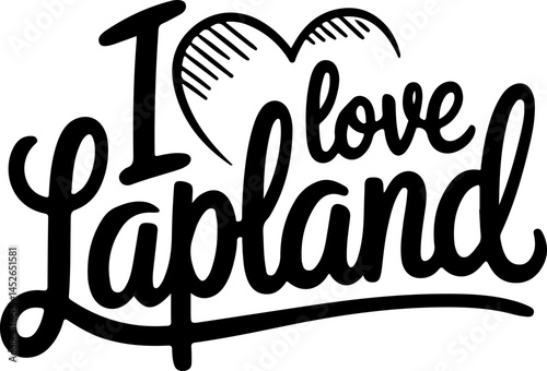 I Love Lapland Heart Design Graphic