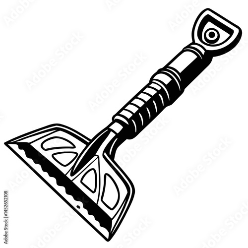 Professional carpet cleaner tool for home cleaning and stain removal equipment black and white illustration isolated on transparent background