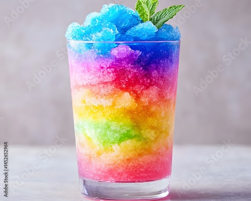 Rainbow Sherbet Cocktail Frozen Drink Glass
