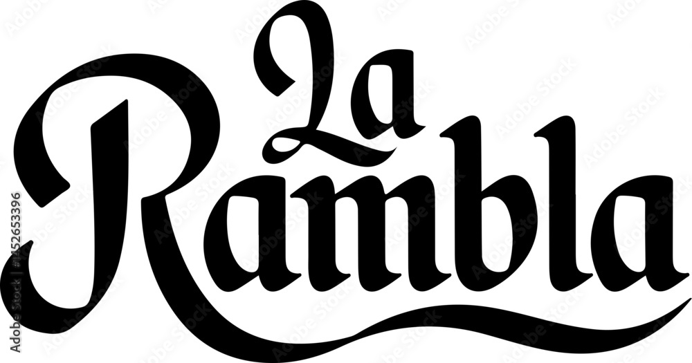 Fototapeta premium La Rambla Barcelona Street Sign