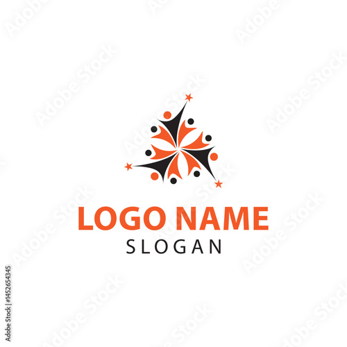 Welfare logo design, Social work logo, Organization logo design, Hand care charity logo emblem design template. rising star logos, Social foundation for human welfare vector illustration