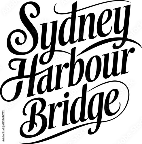 Sydney Harbour Bridge Calligraphy Design