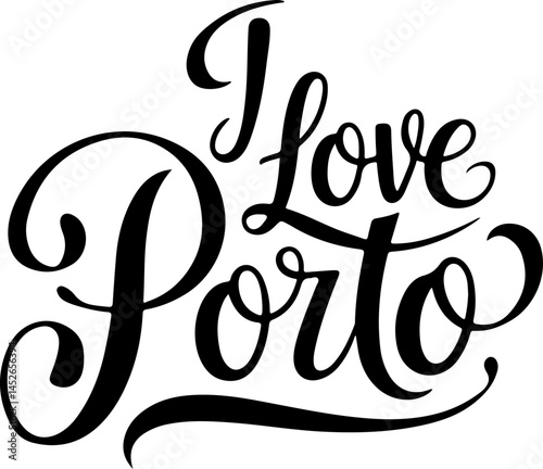 I Love Porto Calligraphy Design