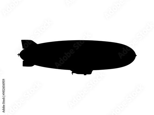 Zeppelin silhouette vector flat illustration design.