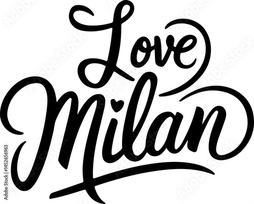 Love Milan City Typography Design