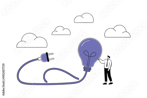 Innovative Business Idea Concept Problem Solving, Smart Leadership and Creative Thinking Design