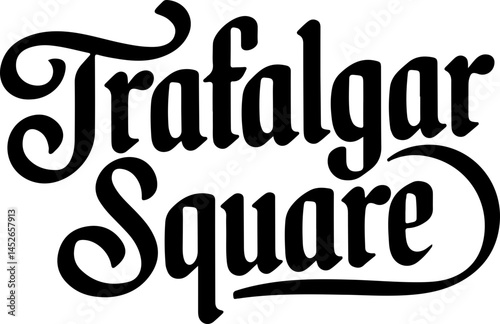Trafalgar Square London England Text