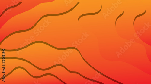 Abstract waves, fluid curves, warm color gradient, orange to red, smooth transitions, organic shapes, flowing lines, minimalist design,