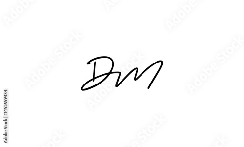 DM initial letter, monogram logo