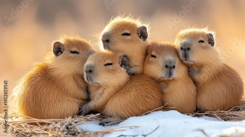A group of baby capybaras