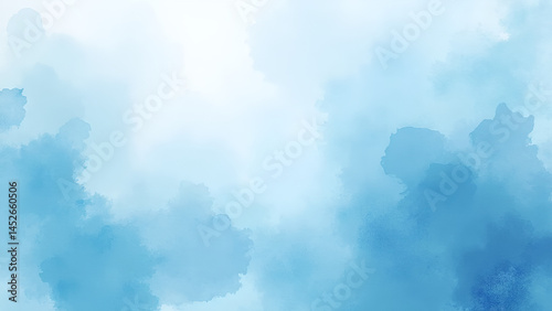 Abstract Azure Light and Baby Blue Aqua Watercolor Flow Texture – Background Wallpaper Pattern Design

