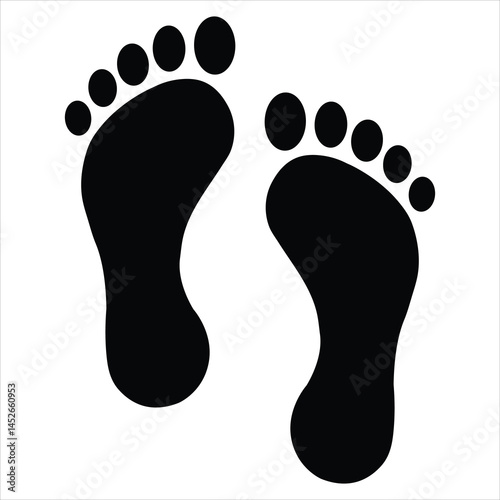 foot prints on white background