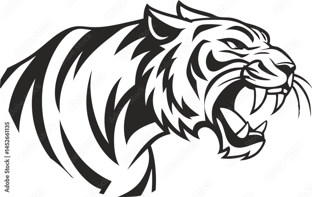 Fototapeta premium Striking Tiger Head Logo Art
