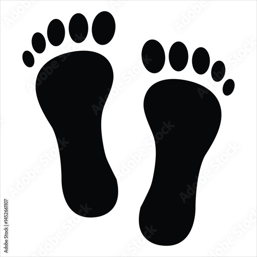 foot prints on white background