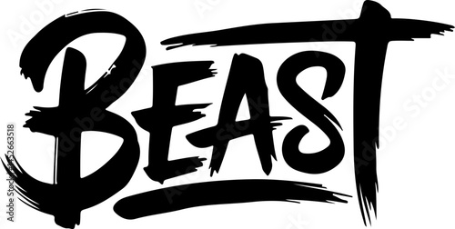 Black Beast Word Art Graffiti Style