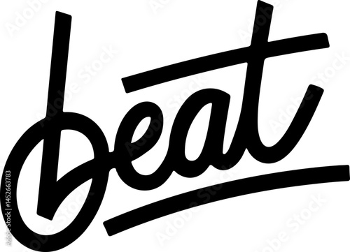 Bold Black Cursive Beat Text Logo