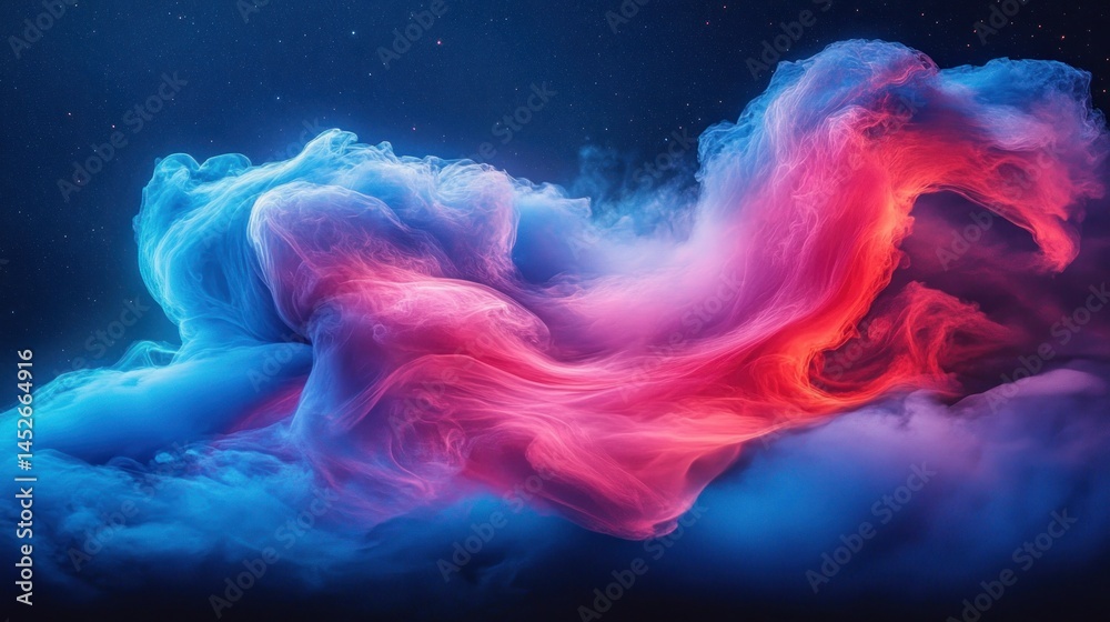 Fototapeta premium Cosmic Nebula Swirl Night Sky, Abstract Art, Digital Painting